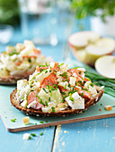 Rye bread with apple salad