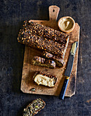Ayurvedic seed bread made from flaxseed, chia and pumpkin seeds