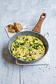 Courgette frittata with ham and cheese