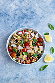 Bowl of mediterranean quinoa salad