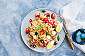 Rice salad with tuna and egg