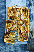 Chicory and dolcelatte tart