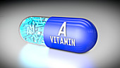 Vitamin A capsule, illustration