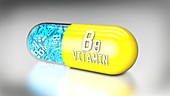 Vitamin B9 capsule, illustration