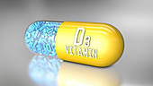 Vitamin D3 capsule, illustration