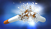 Quitting smoking, conceptual illustration
