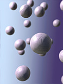 Floating spheres, illustration