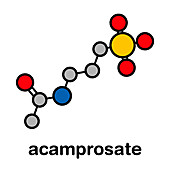 Acamprosate alcoholism drug, molecular model
