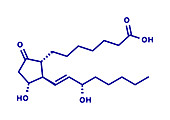 Alprostadil erectile dysfunction drug, molecular model