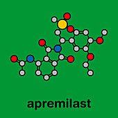 Apremilast investigational psoriasis drug, molecular model