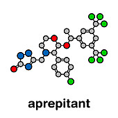 Aprepitant antiemetic drug, molecular model