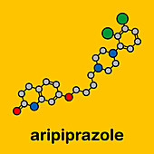 Aripiprazole lauroxil antipsychotic drug, molecular model