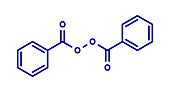 Benzoyl peroxide acne drug, molecular model