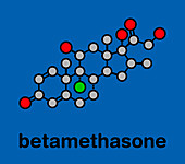 Betamethasone anti-inflammatory steroid drug molecule
