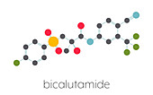 Bicalutamide prostate cancer drug, molecular model