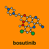 Bosutinib chronic myelogenous leukemia drug, molecular model