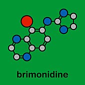 Brimonidine alpha2-adrenergic drug, molecular model