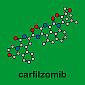 Carfilzomib multiple myeloma cancer drug, molecular model