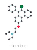 Clomifene ovulation inducing drug, molecular model