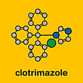 Clotrimazole antifungal drug, molecular model