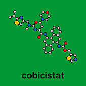 Cobicistat cytochrome P450 inhibiting drug, molecular model