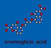 Cromoglicic acid asthma and allergy drug, molecular model