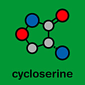 Cycloserine tuberculosis drug, molecular model