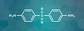 Dapsone antibacterial drug, molecular model