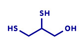Dimercaprol metal poisoning antidote, molecular model