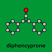 Diphencyprone alopecia drug, molecular model