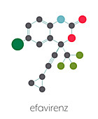 Efavirenz HIV drug, molecular model