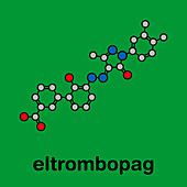 Eltrombopag thrombocytopenia drug, molecular model