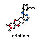 Erlotinib cancer drug, molecular model