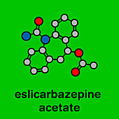 Eslicarbazepine acetate epilepsy drug, molecular model