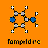 Fampridine multiple sclerosis drug, molecular model