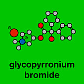 Glycopyrronium bromide COPD drug, molecular model