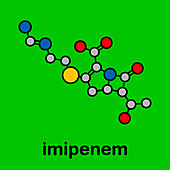 Imipenem antibiotic drug, molecular model