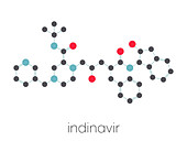 Indinavir HIV drug, molecular model