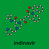 Indinavir HIV drug, molecular model