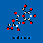 Lactulose chronic constipation drug, molecular model