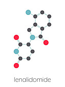 Lenalidomide multiple myeloma drug, molecular model