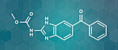 Mebendazole anthelmintic drug, molecular model