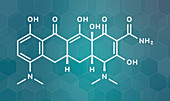 Minocycline antibiotic drug, molecular model