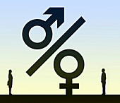Gender finances, conceptual illustration