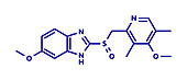 Omeprazole dyspepsia and peptic ulcer drug, molecular model