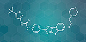 Quizartinib cancer drug, molecular model
