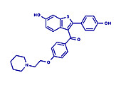 Raloxifene osteoporosis drug, molecular model