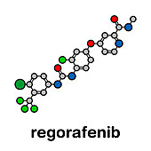 Regorafenib cancer drug, molecular model
