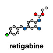 Retigabine anticonvulsant drug, molecular model