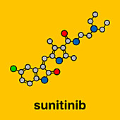 Sunitinib cancer drug, molecular model
